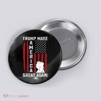 Trump Make America Great Again Distress Flag Button thumb 0