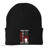 Trump Make America Great Again Distress Flag Beanie thumb 0