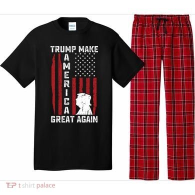 Trump Make America Great Again Distress Flag Pajama Set