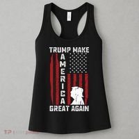 Trump Make America Great Again Distress Flag Women's Tank Top thumb 3