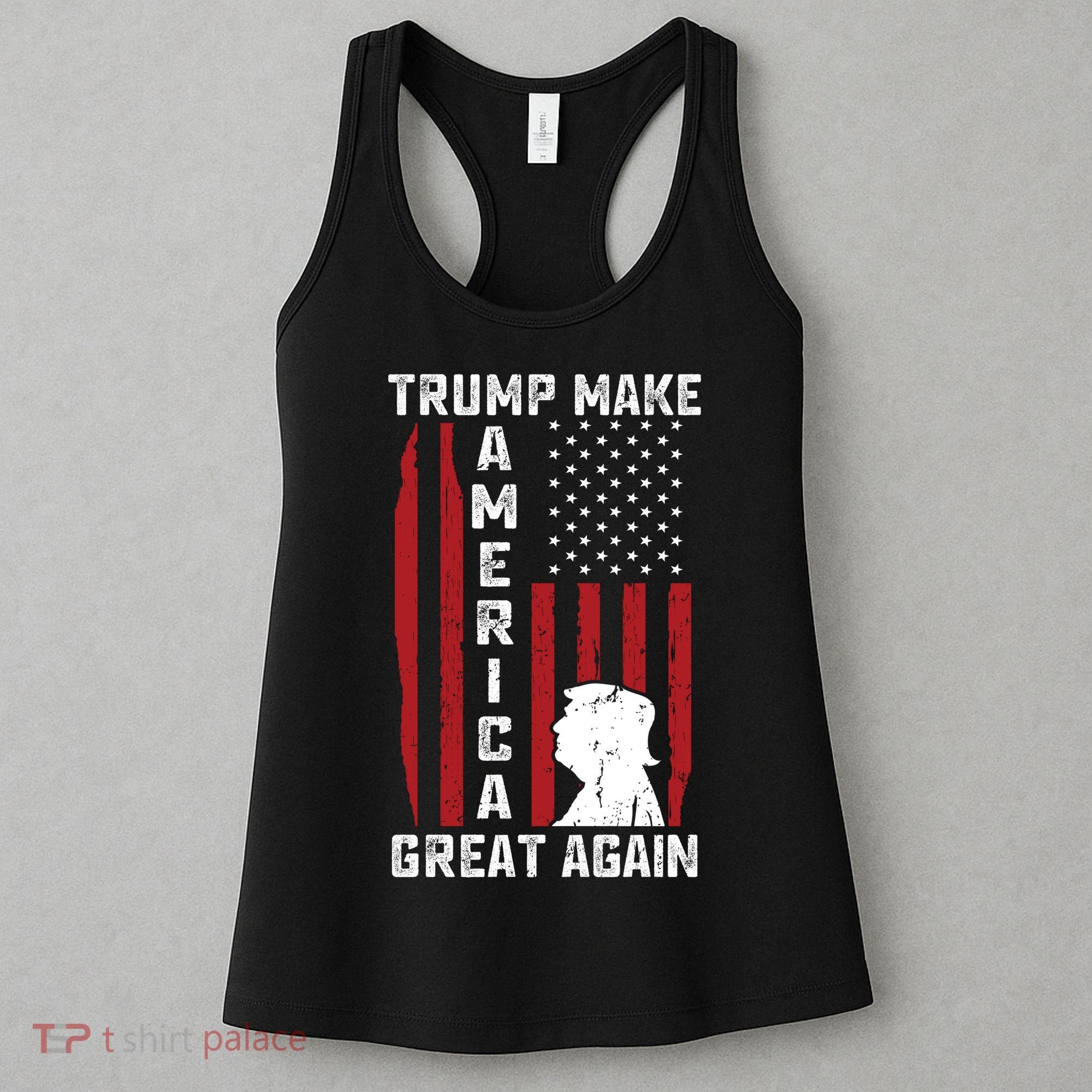 Trump Make America Great Again Distress Flag Women's Tank Top