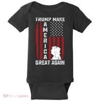 Trump Make America Great Again Distress Flag Baby Bodysuit thumb 0
