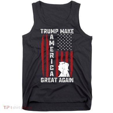 Trump Make America Great Again Distress Flag Tank Top