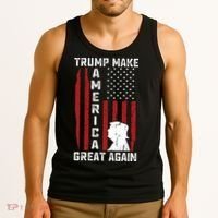 Trump Make America Great Again Distress Flag Tank Top thumb 3