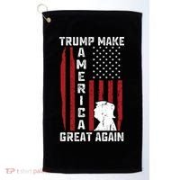 Trump Make America Great Again Distress Flag Golf Towel thumb 0