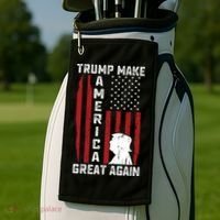 Trump Make America Great Again Distress Flag Golf Towel thumb 2