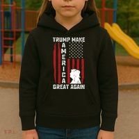 Trump Make America Great Again Distress Flag Kids Hoodie thumb 3