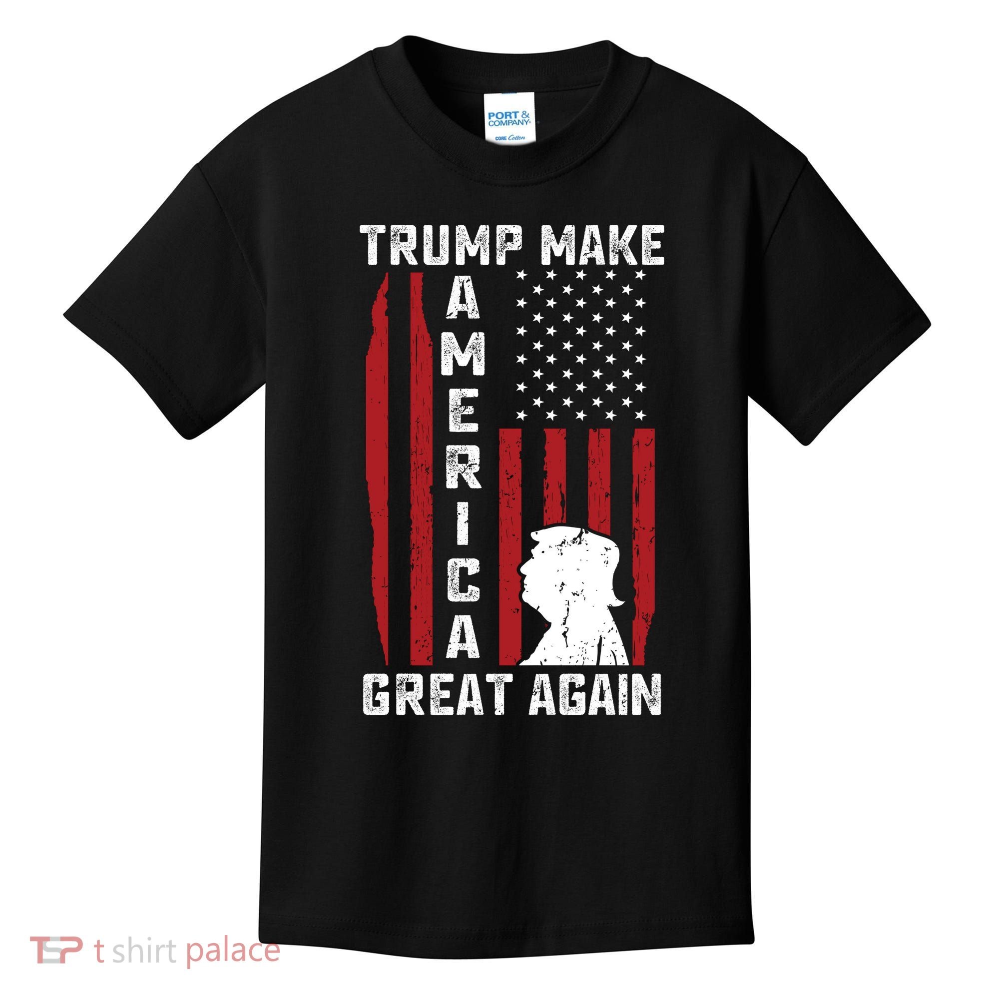 Trump Make America Great Again Distress Flag Kids T-Shirt