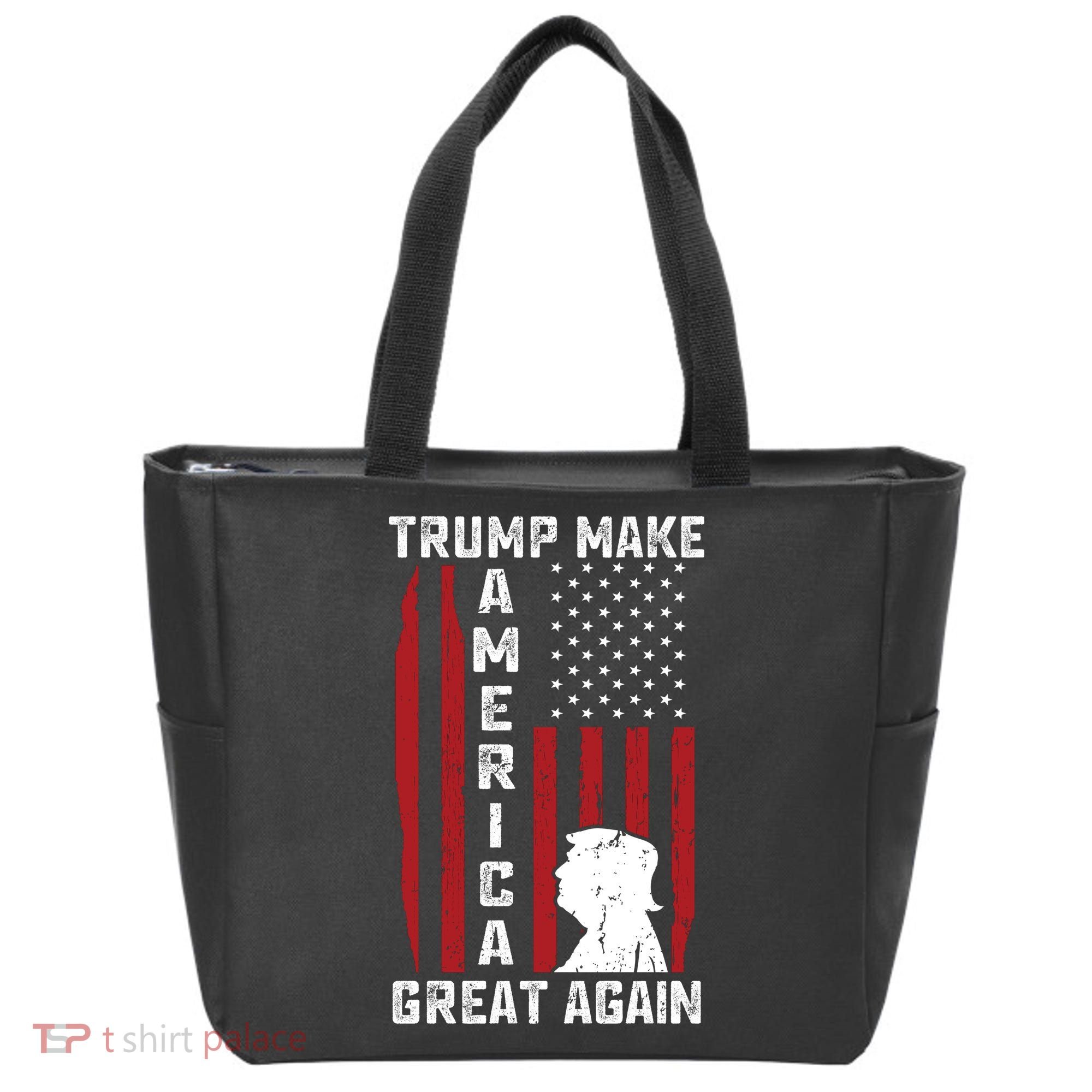 Trump Make America Great Again Distress Flag Tote Bag