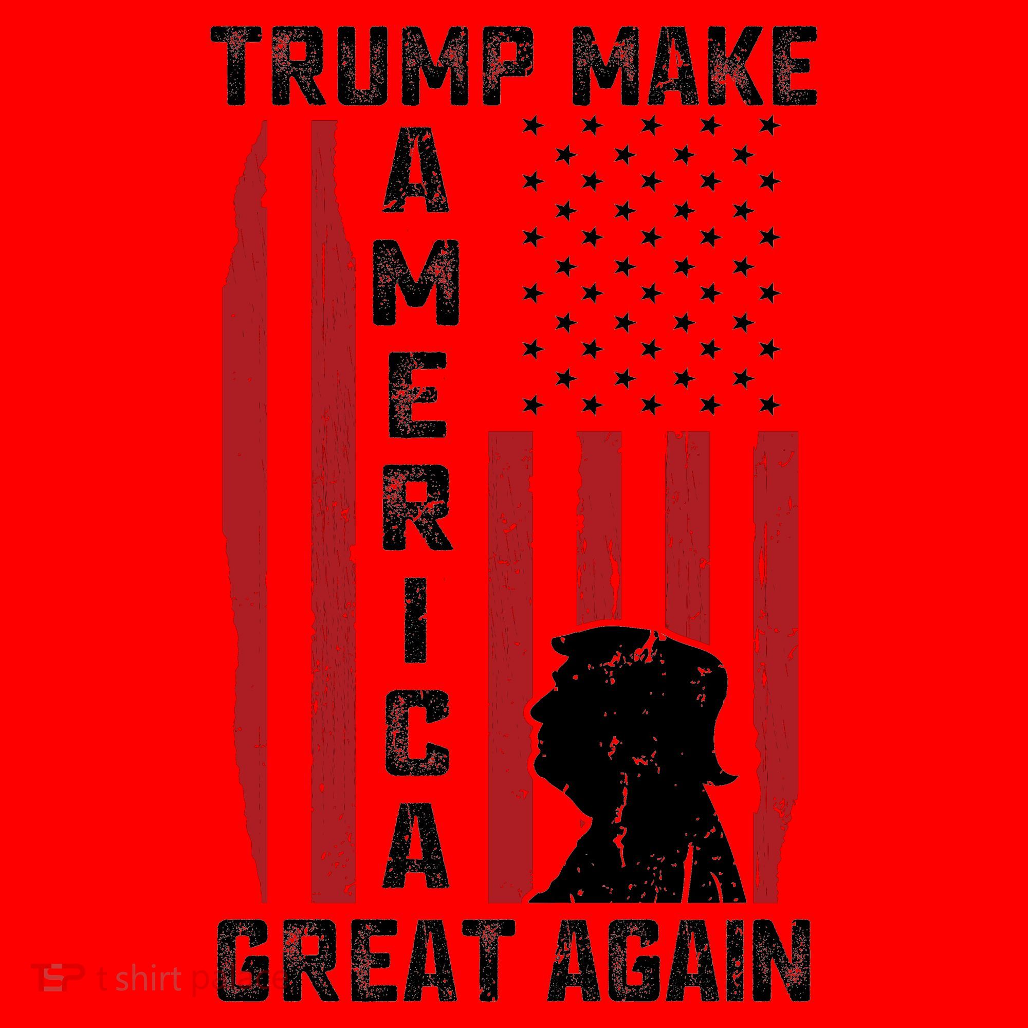 Trump Make America Great Again Distress Flag Santa Hat
