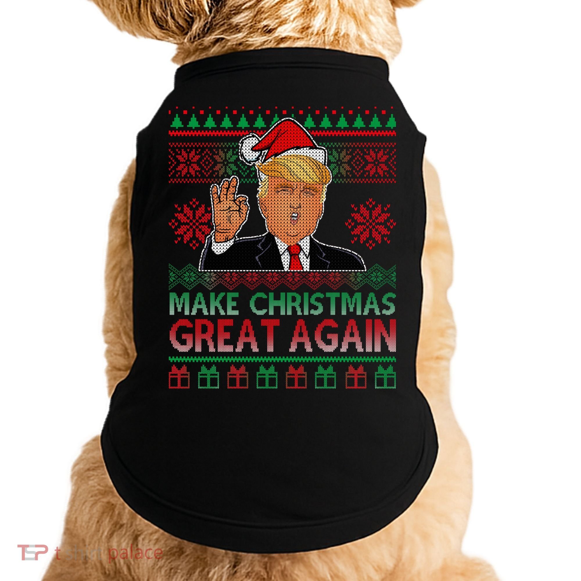 Trump Make Christmas Great Again Ugly Doggie Tank