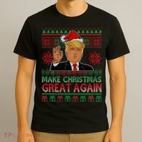 Trump Make Christmas Great Again Ugly T-Shirt thumb 3
