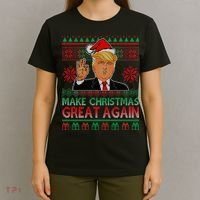 Trump Make Christmas Great Again Ugly T-Shirt thumb 4