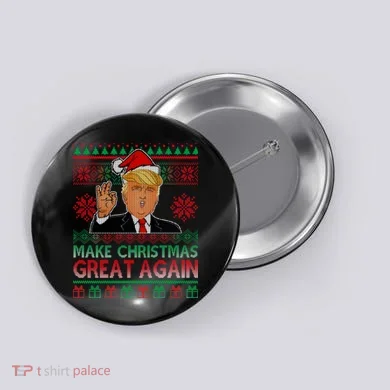 Trump Make Christmas Great Again Ugly Button