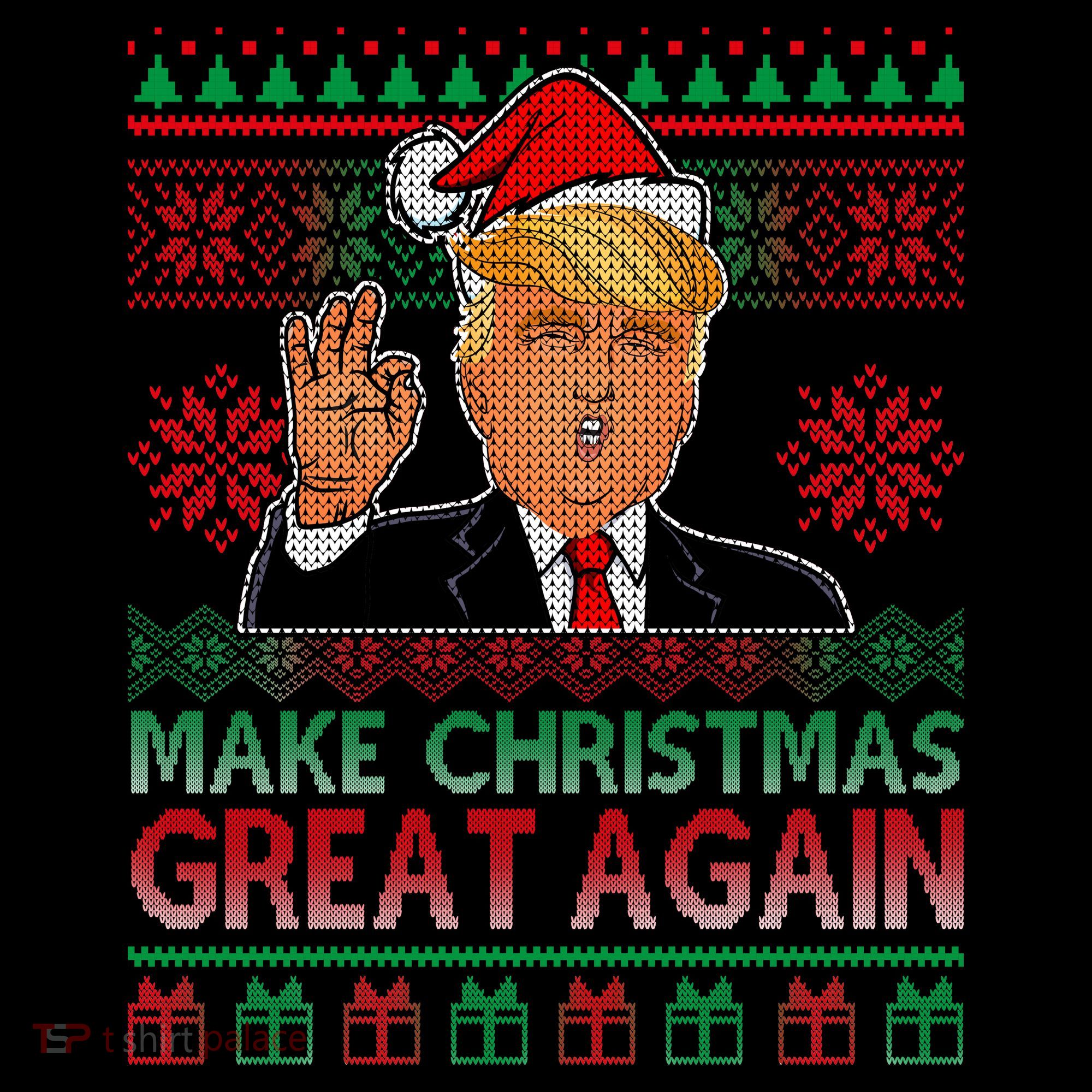 Trump Make Christmas Great Again Ugly Ornament