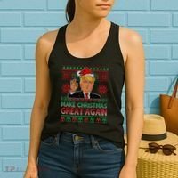 Trump Make Christmas Great Again Ugly Women's Tank Top thumb 2