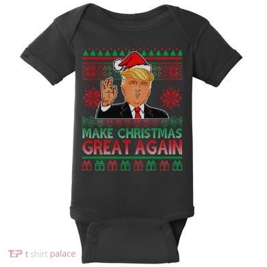 Trump Make Christmas Great Again Ugly Baby Bodysuit