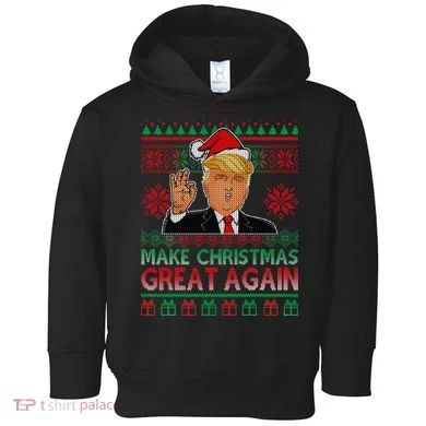 Trump Make Christmas Great Again Ugly Toddler Hoodie