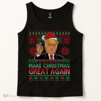 Trump Make Christmas Great Again Ugly Tank Top thumb 2