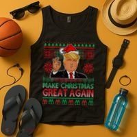 Trump Make Christmas Great Again Ugly Tank Top thumb 4