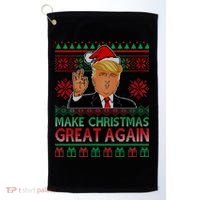 Trump Make Christmas Great Again Ugly Golf Towel thumb 0