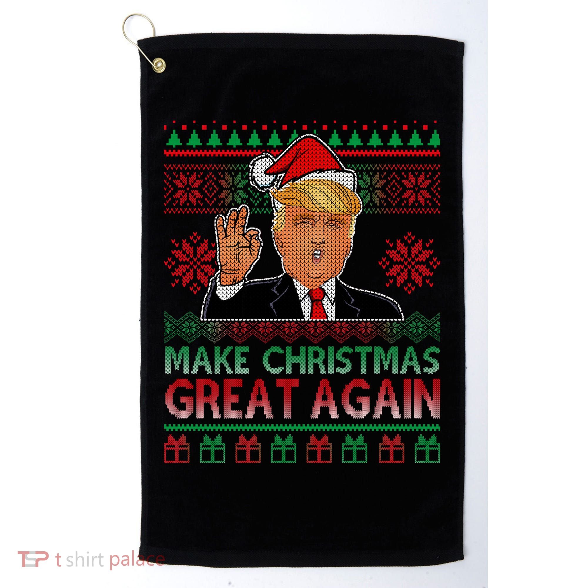 Trump Make Christmas Great Again Ugly Golf Towel