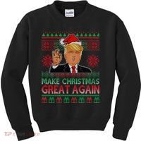 Trump Make Christmas Great Again Ugly Kids Sweatshirt thumb 0