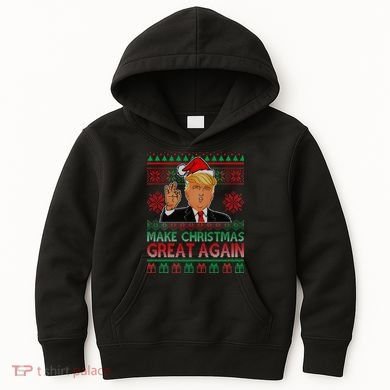 Trump Make Christmas Great Again Ugly Kids Hoodie