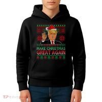 Trump Make Christmas Great Again Ugly Kids Hoodie thumb 4