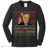 Trump Make Christmas Great Again Ugly Kids Long Sleeve Shirt thumb 0