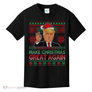 Trump Make Christmas Great Again Ugly Kids T-Shirt
