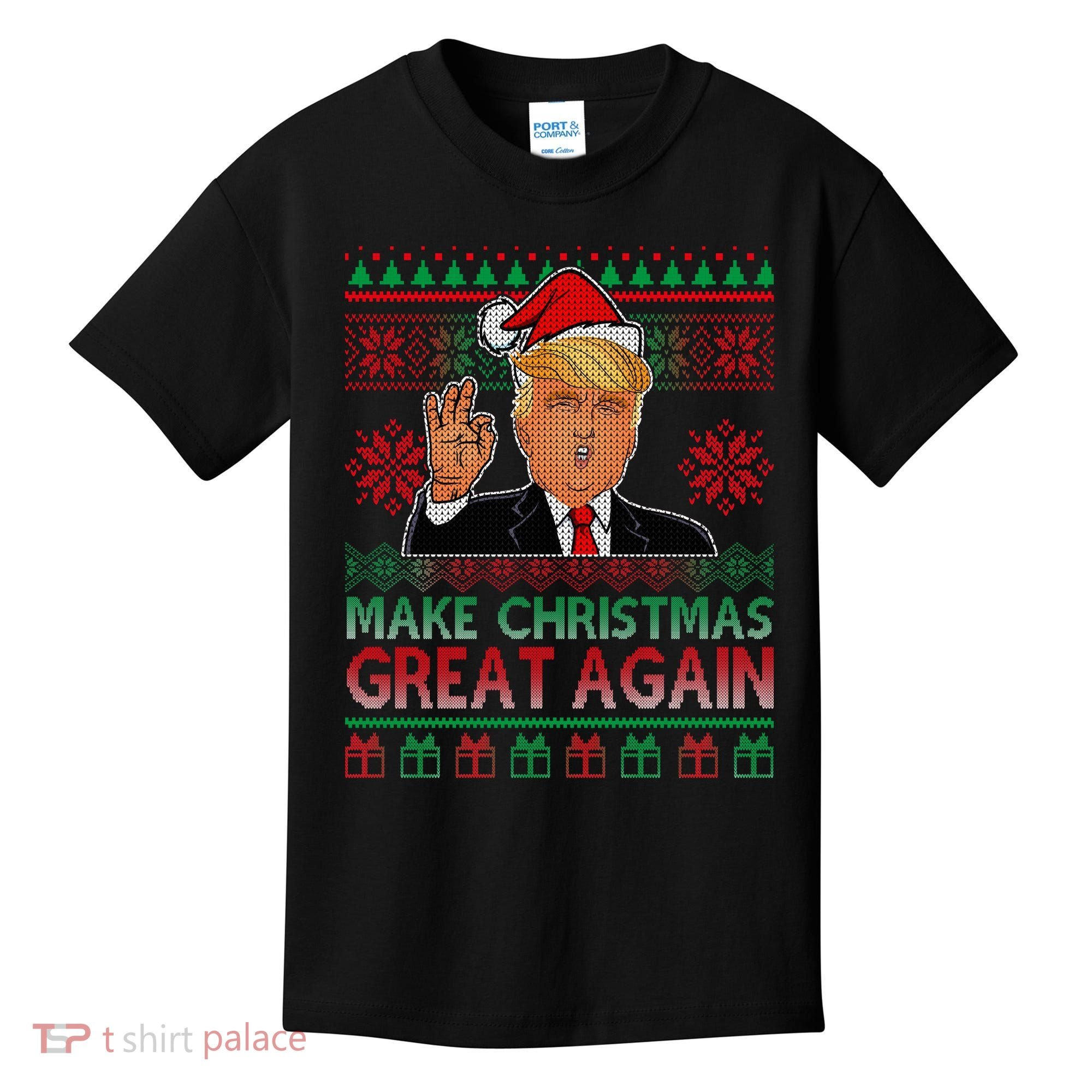 Trump Make Christmas Great Again Ugly Kids T-Shirt