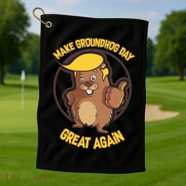 Trump Make Groundhog Day Great Again Golf Towel