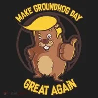Trump Make Groundhog Day Great Again Golf Towel thumb 3