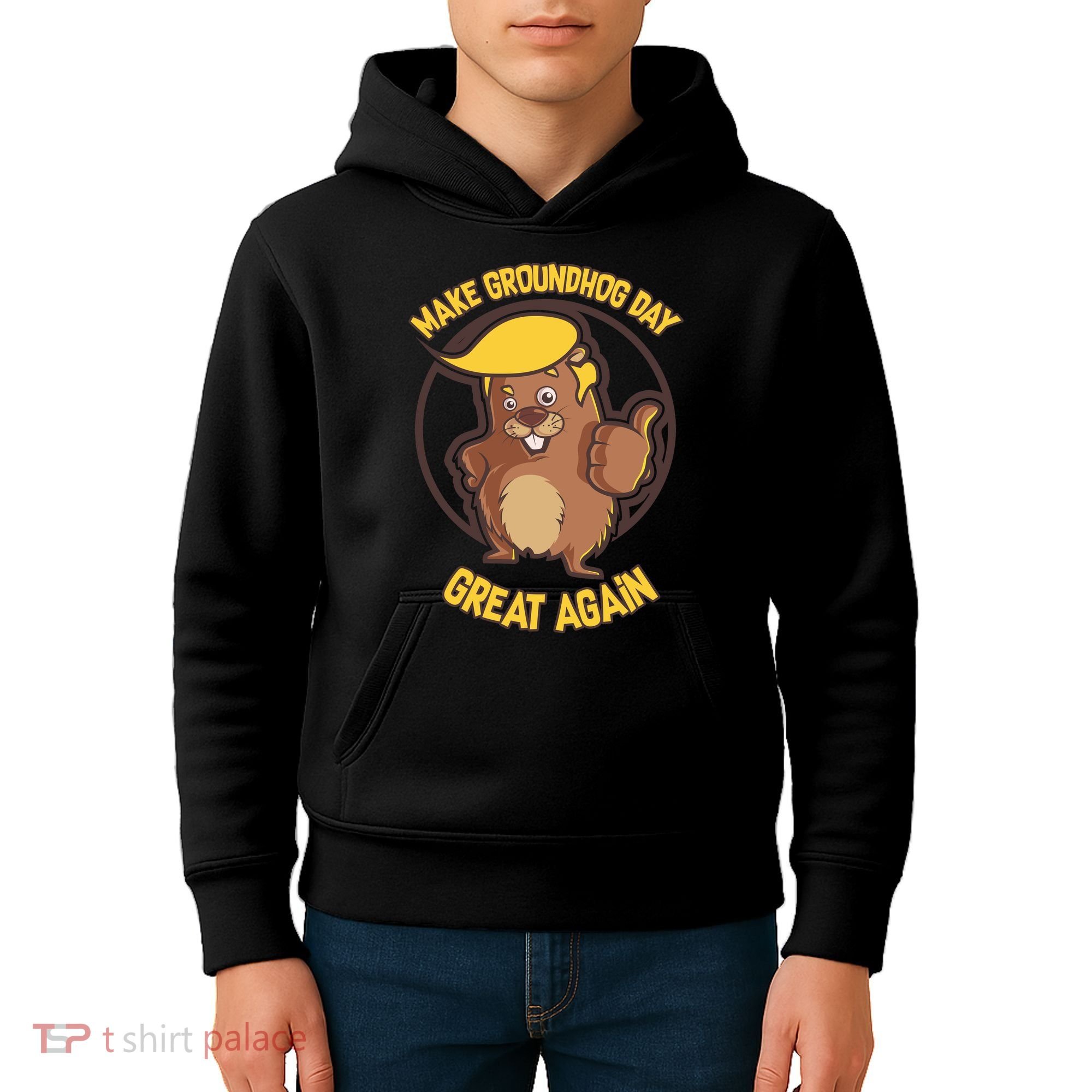 Trump Make Groundhog Day Great Again Kids Hoodie