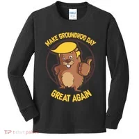 Trump Make Groundhog Day Great Again Kids Long Sleeve Shirt thumb 0