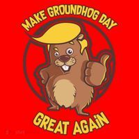 Trump Make Groundhog Day Great Again Santa Hat thumb 1