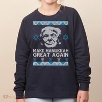 Trump Make Hanukkah Great Again Ugly Women's Sweatshirt thumb 0