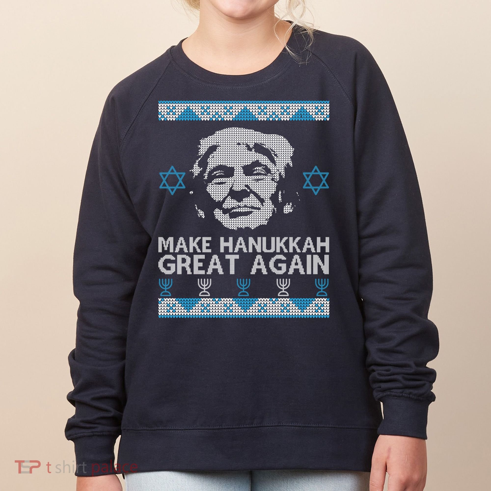 Trump Make Hanukkah Great Again Ugly Women's Sweatshirt