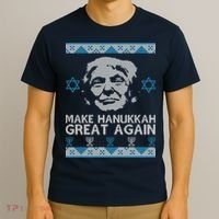 Trump Make Hanukkah Great Again Ugly T-Shirt thumb 3