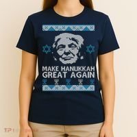 Trump Make Hanukkah Great Again Ugly T-Shirt thumb 4