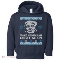 Trump Make Hanukkah Great Again Ugly Toddler Hoodie thumb 0