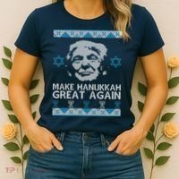 Trump Make Hanukkah Great Again Ugly Women's T-Shirt thumb 2