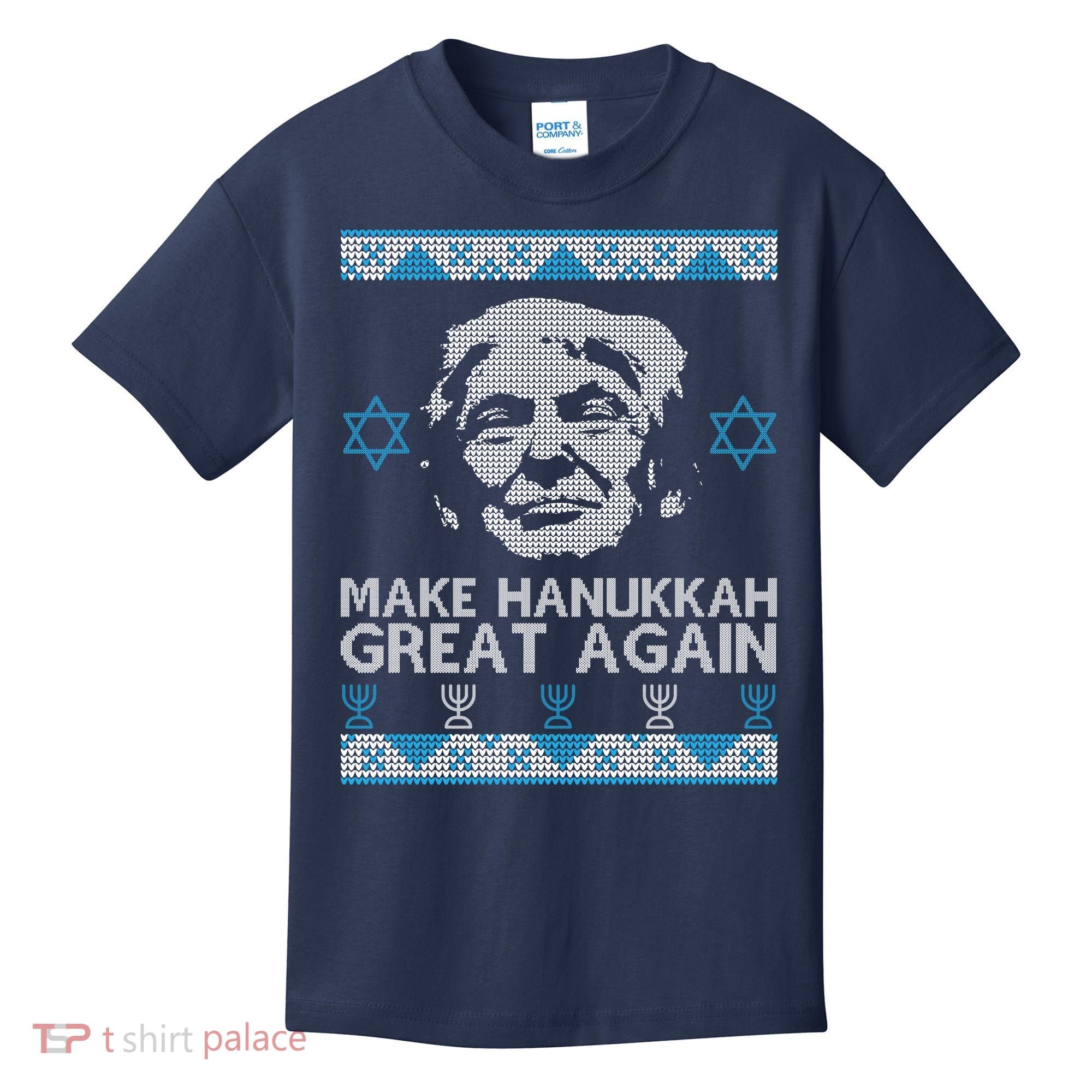 Trump Make Hanukkah Great Again Ugly Kids T-Shirt