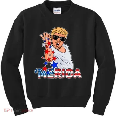 Trump Merica Salt Bae Kids Sweatshirt