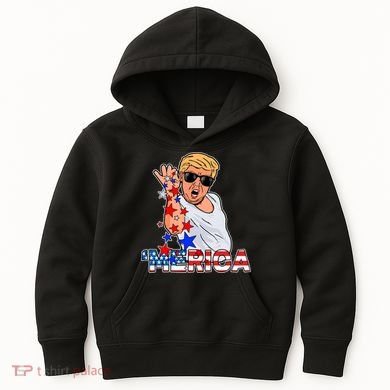 Trump Merica Salt Bae Kids Hoodie