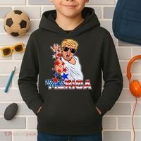 Trump Merica Salt Bae Kids Hoodie thumb 2