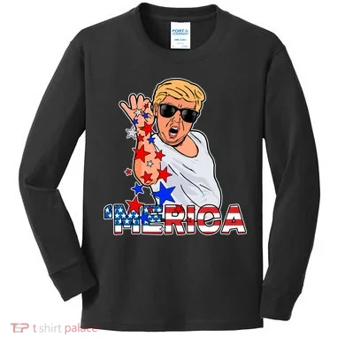 Trump Merica Salt Bae Kids Long Sleeve Shirt