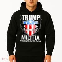 Trump Militia Protecting The 1st With 2nd Hoodie thumb 2