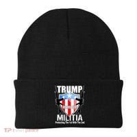Trump Militia Protecting The 1st With 2nd Beanie thumb 0